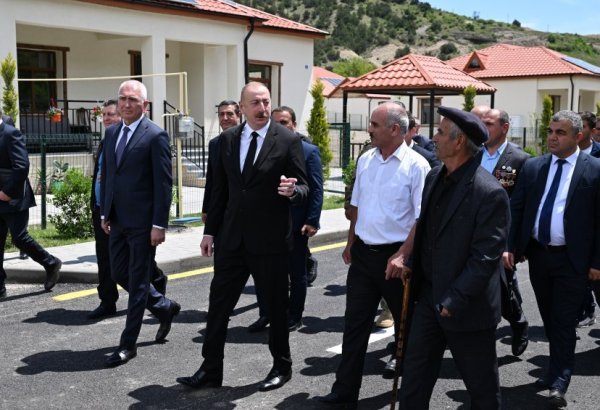 President Ilham Aliyev meets with Sus village natives, inaugurates small hydropower plants